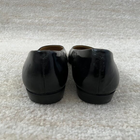 Vintage Jazz Black Leather Flats Shoes 7 Made in Spain - Picture 4 of 10